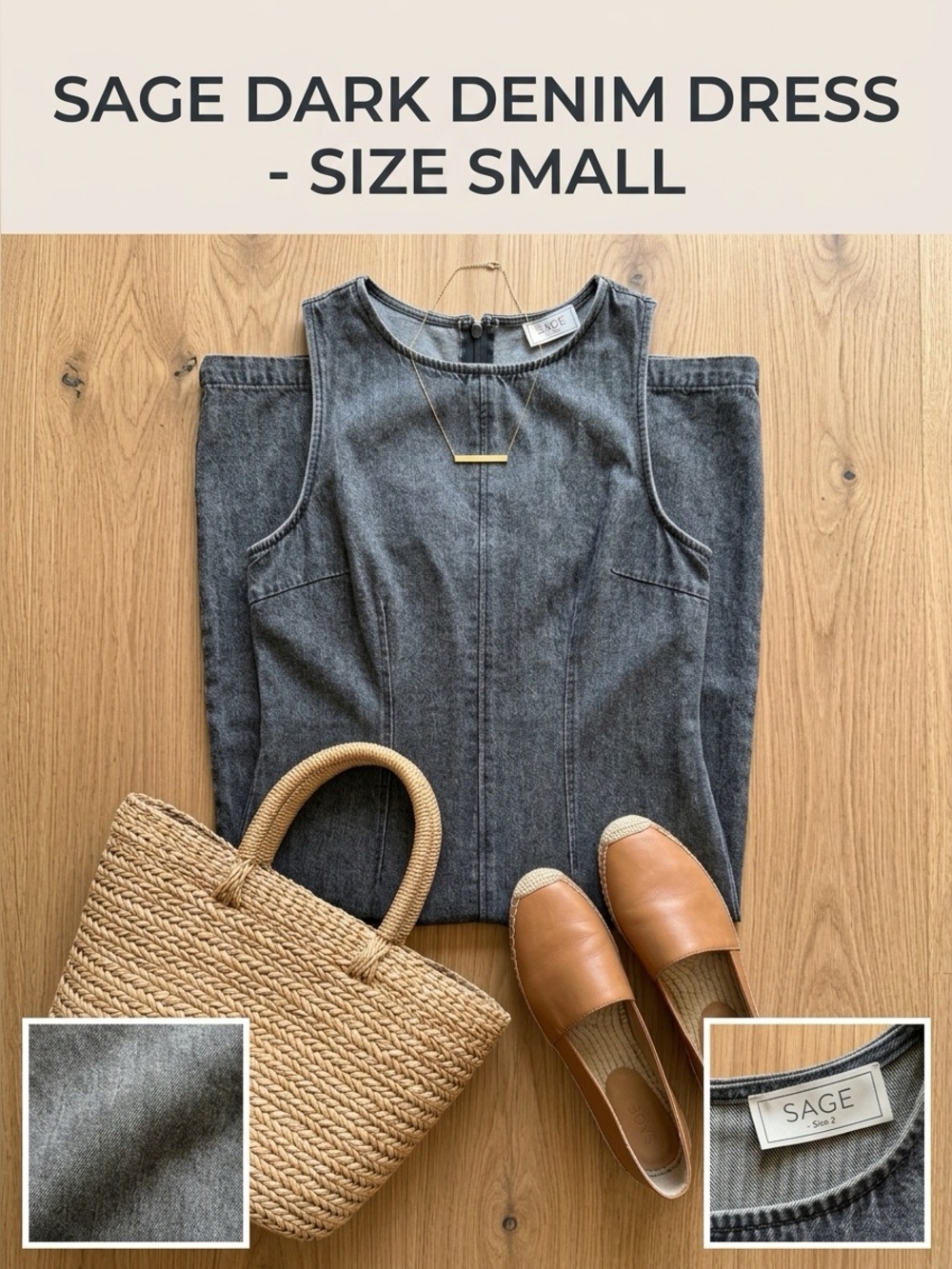 SAGE Denim Mini Dress Size Small NWT